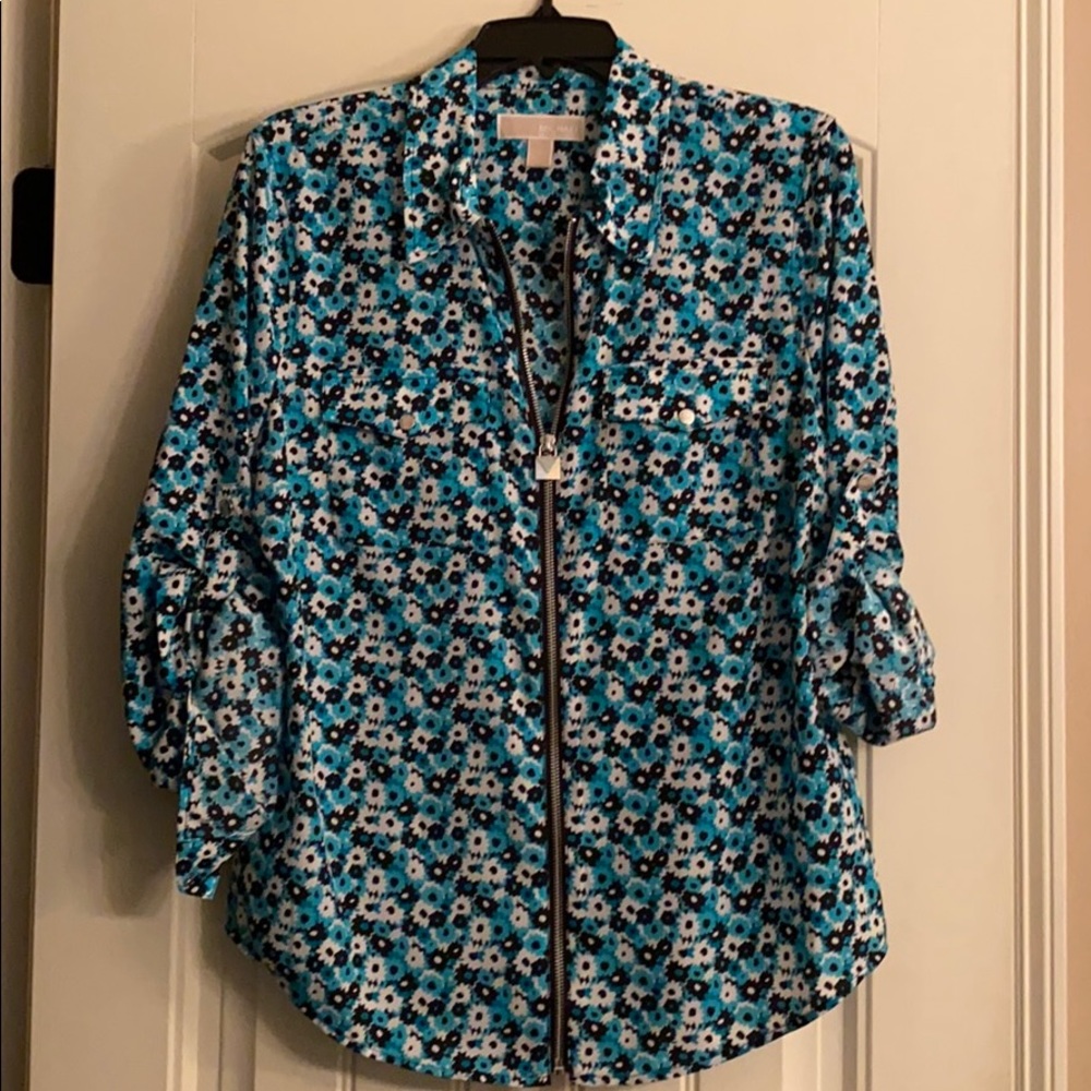 Michael Kors Beautiful Black and Turquoise Blouse